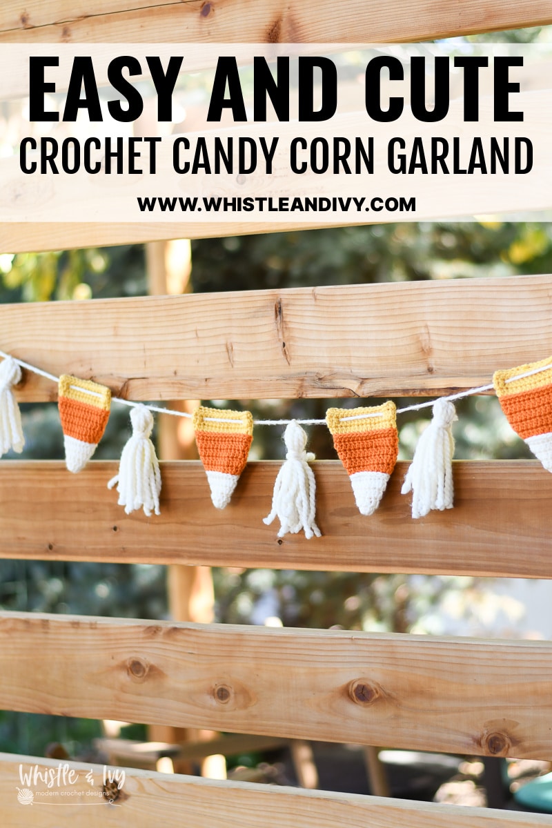 easy crochet candy corn garland crochet pattern