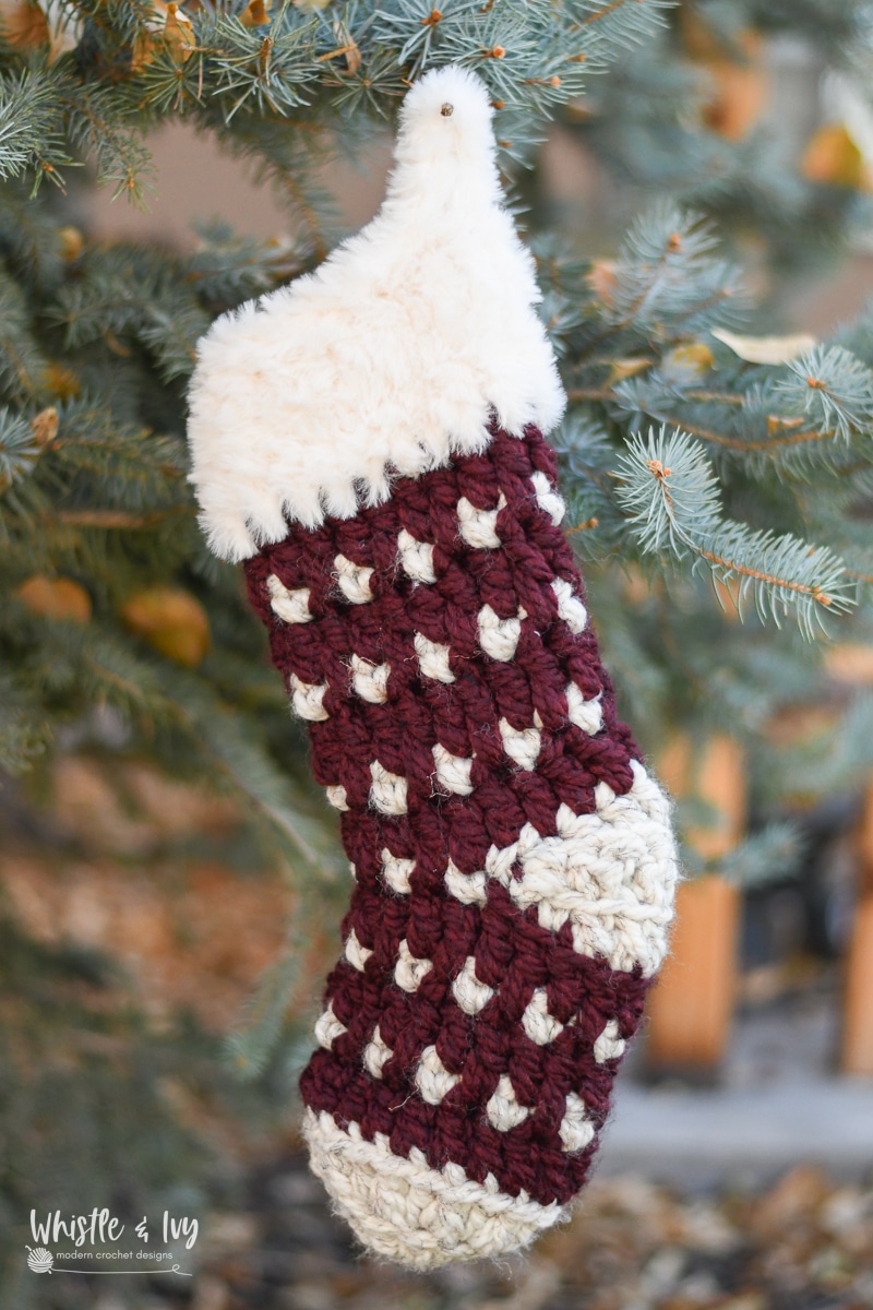 45-minute chunky crochet stocking easy and quick crochet pattern 