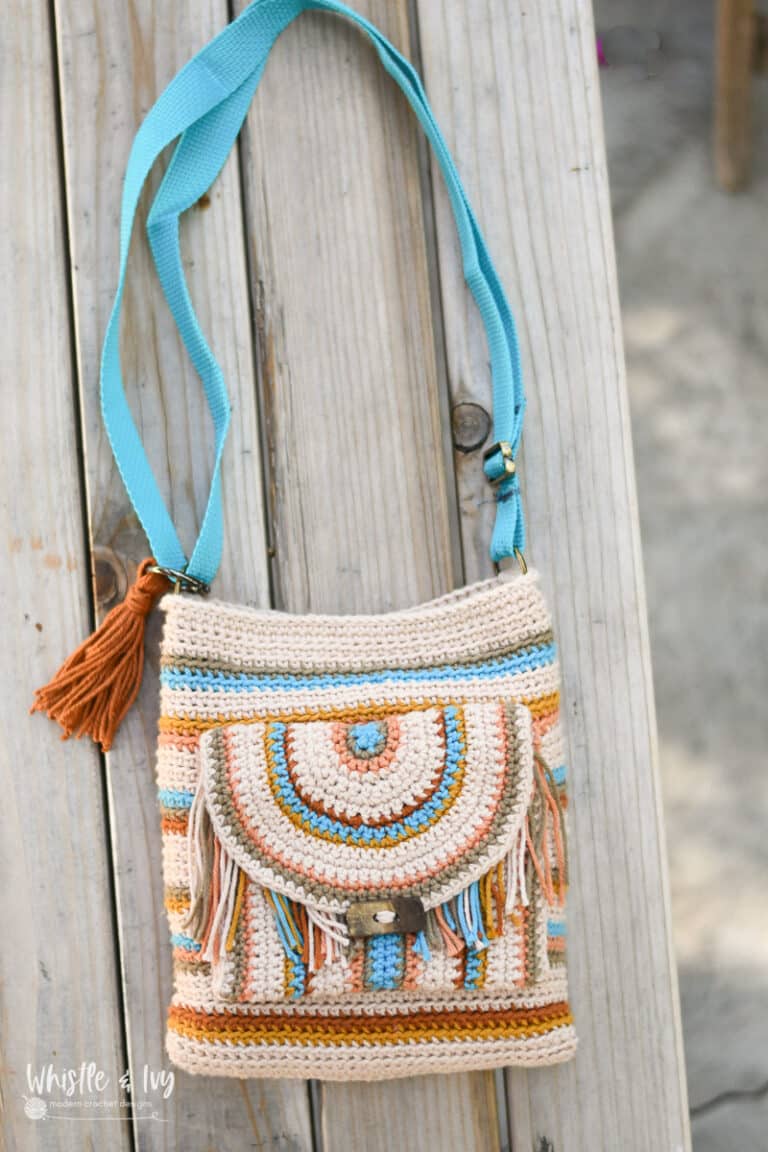 Baja Striped Crochet Crossbody Bag - crochet pattern